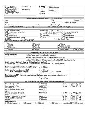 RIFIS Intake Form