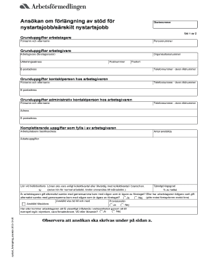 Swedish New Start Job Support Extension Application