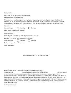 Employee Direct Deposit Authorization Form