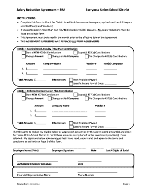 Salary Reduction Agreement