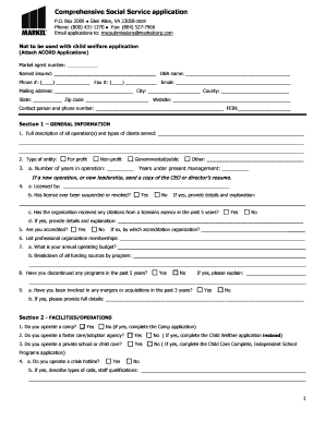 Social Service Application Form
