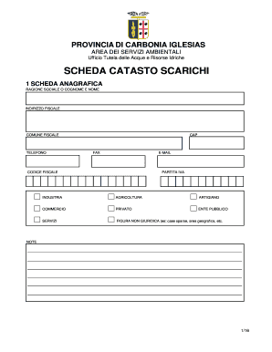 SCHEDA CATASTO SCARICHI