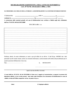 Dichiarazione Sostitutiva Dell’Atto Di Notorietà
