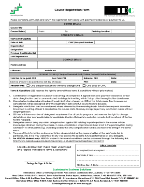Course Registration Form