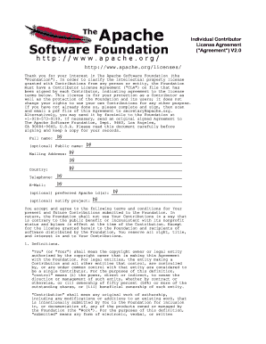 Apache Contributor License Agreement