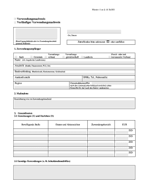 SäHO Verwendungsnachweis Form
