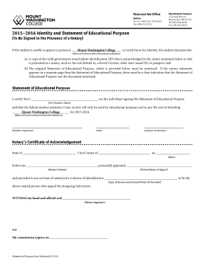 2015-2016 Statement of Educational Purpose