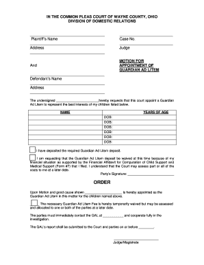 Motion for Appointment of Guardian Ad Litem