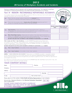 JIB Survey of Workplace Accidents and Incidents