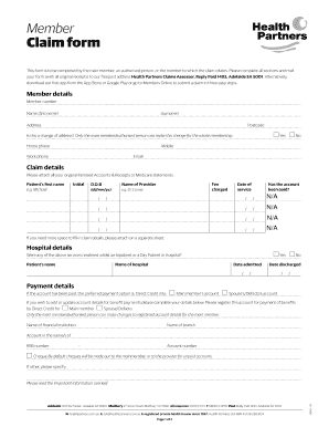 Health Partners Claim Form