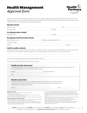 Health Management Program Approval Form
