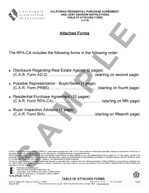 California Residential Purchase Agreement