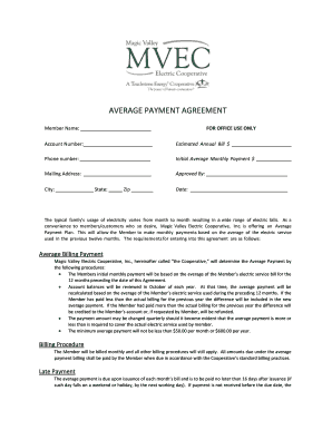 Average Payment Agreement