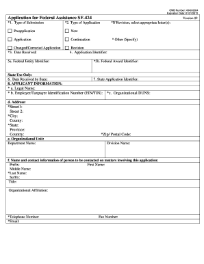 Application for Federal Assistance SF-424
