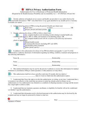 HIPAA Privacy Authorization Form