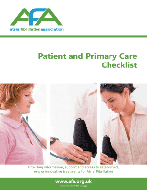 Atrial Fibrillation Patient Checklist