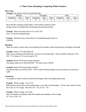 Math Worksheet Place Value Rounding Comparing