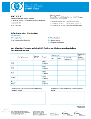 Anforderung einer DNA-Analyse