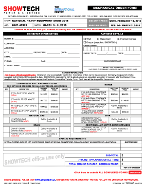 MECHANICAL ORDER bFORMb - Master Promotions Ltd