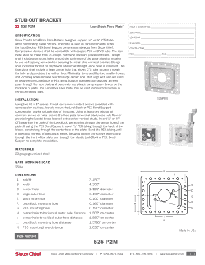 525-P2M LockBlock Face Plate Specification