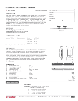 Overhead Bracketing System Specification