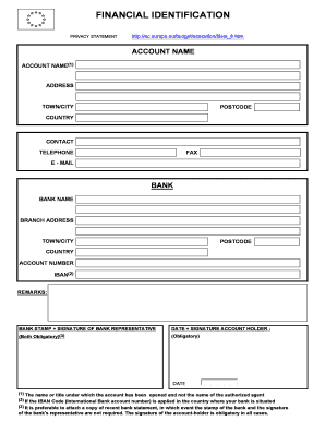EU Financial Identification Form
