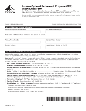 Invesco ORP Distribution Form