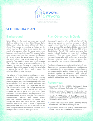Section 504 Plan for Students with Spina Bifida