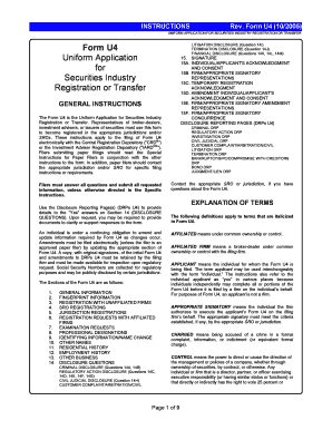 Form U4 Securities Industry Registration