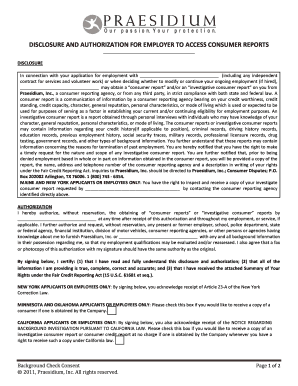 Background Check Consent Form