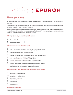 Epuron Feedback Form