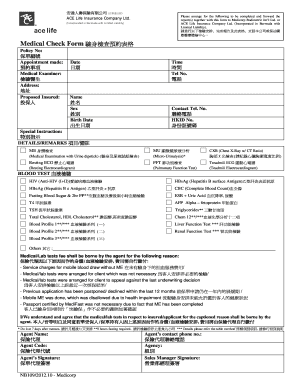 Medical Check Form