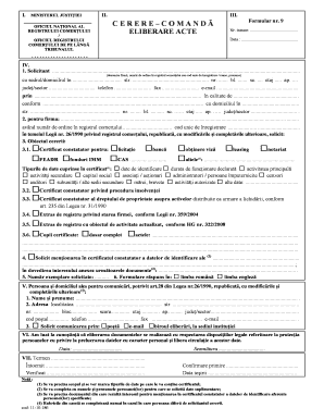Romanian Trade Register Certificate Request