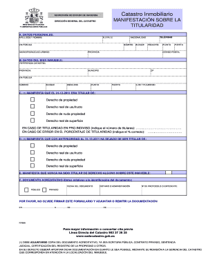 Formulario de Declaración de Titularidad de Bienes Inmuebles