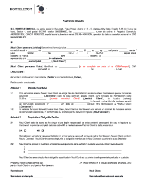 Romtelecom Service Transfer Agreement