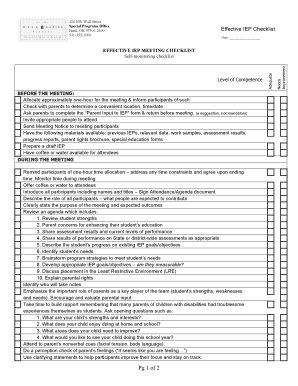 Effective IEP Meeting Checklist