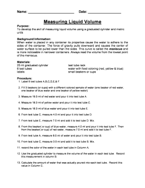 Science Lab Report on Measuring Liquid Volume