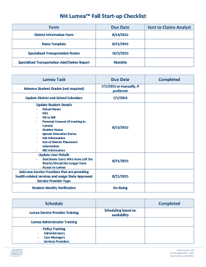 Lumea Fall Start-up Checklist - MSB Services