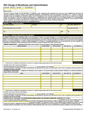 IRA Change of Beneficiary Form