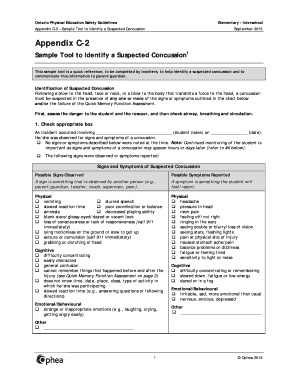 Ontario Concussion Identification Tool
