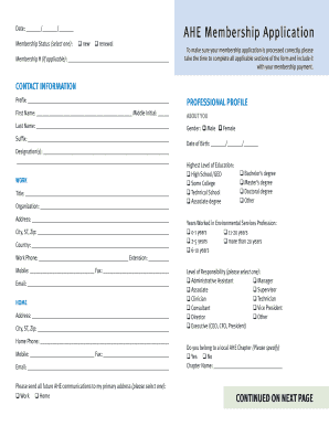 AHE Membership Application