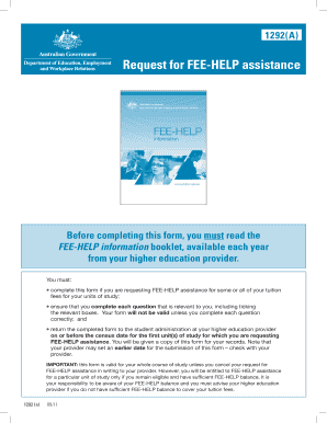 Request for FEE-HELP Assistance Form 1292(A)