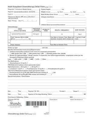 Tpn calculations pdf - Adult Outpatient Chemotherapy Order Form (page 1 of 1)