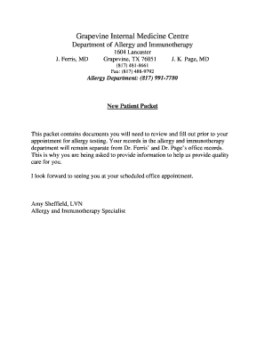 New Patient Allergy Information Form