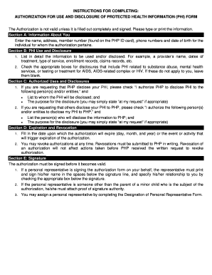 Authorization for Use and Disclosure of Protected Health Information