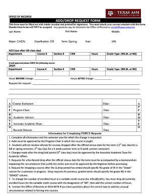 Qatar TAMU Add/Drop Request Form