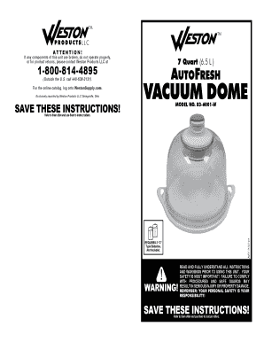 Weston Products Warranty Information