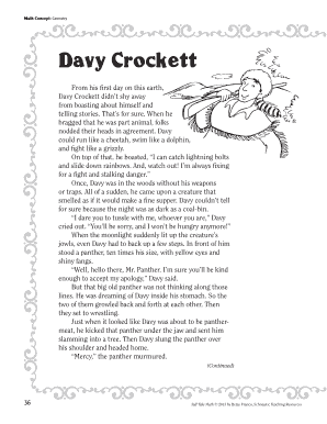 Davy Crockett Geometry Worksheet