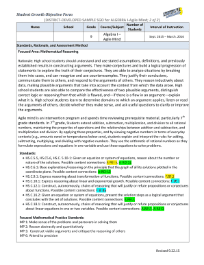 Student Growth Objective Form