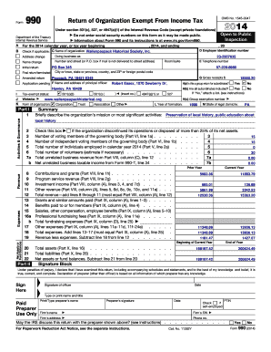Form 990 Return of Organization Exempt From Income Tax